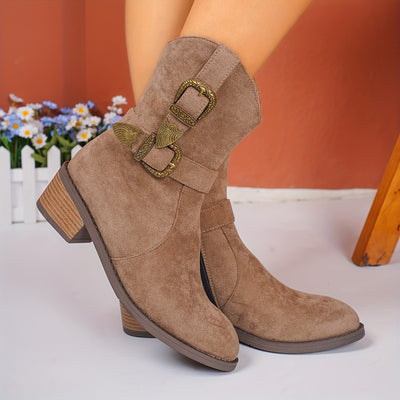 Solène | Women’s Winter Cowgirl Boots with Warm Lining and Heel