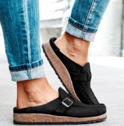 Leilah - Casual suede loafers with elegant buckle