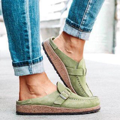 Leilah - Casual suede loafers with elegant buckle