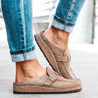 Leilah - Casual suede loafers with elegant buckle