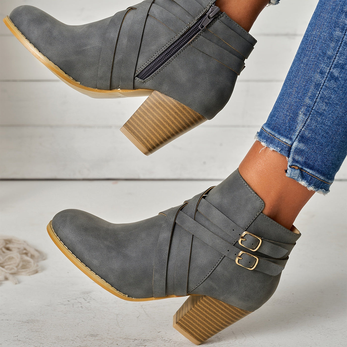 Orthopedic Leather Heel Boots