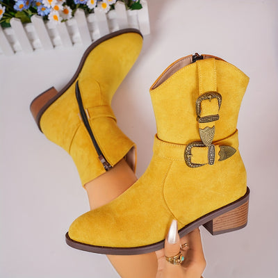 Solène | Women’s Winter Cowgirl Boots with Warm Lining and Heel