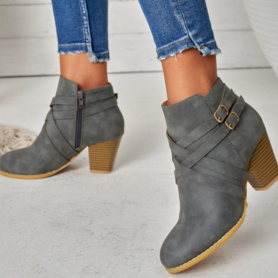 Orthopedic Leather Heel Boots