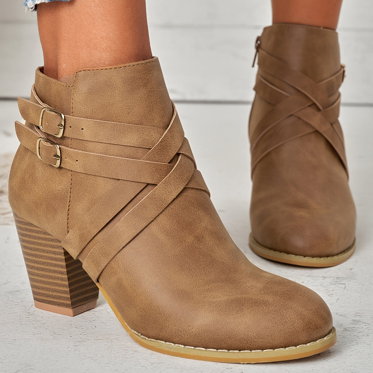 Orthopedic Leather Heel Boots