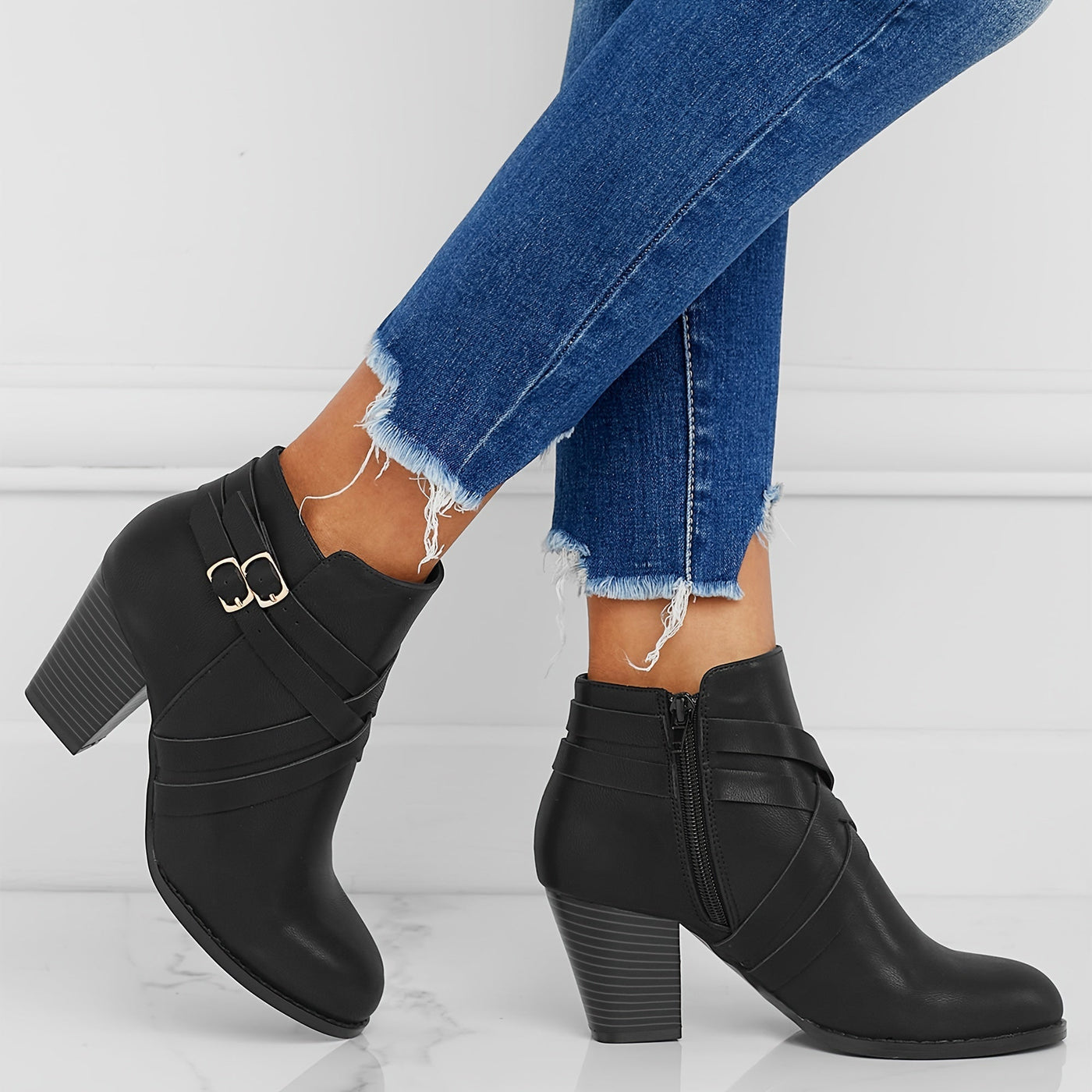 Orthopedic Leather Heel Boots