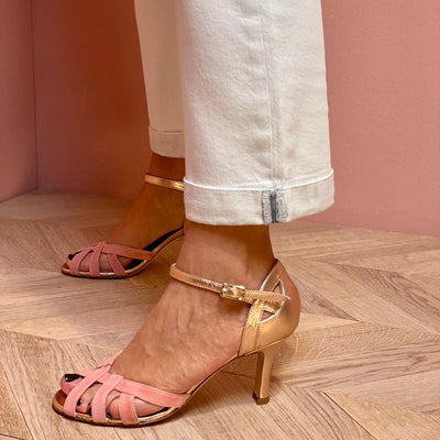 Carolyn | Color Block Peep Toe Stilleto Heels