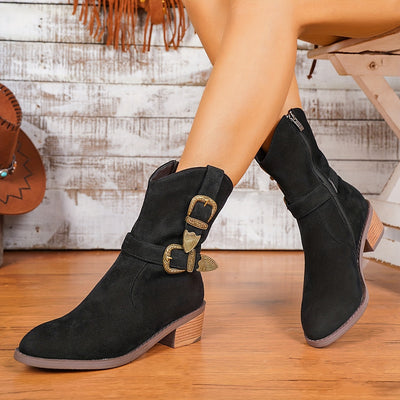Solène | Women’s Winter Cowgirl Boots with Warm Lining and Heel