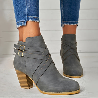 Orthopedic Leather Heel Boots
