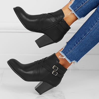 Orthopedic Leather Heel Boots