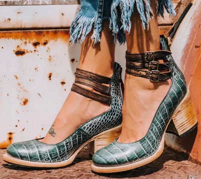 Ginevra™ | Multiple strap high heels with thick heel